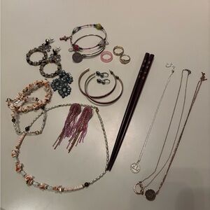 Assorted Womens Jewelry Set in Pink, Gold and Silver